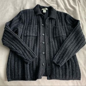 Roots Canada wool silk cardigan sweater button up
